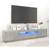 Image de vidaXL Meuble TV - 200 cm - Avec LED - Gris béton