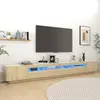 Image de vidaXL Meuble TV LED Chêne Sonoma 300 cm