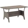 Image de vidaXL Table jardin 120x70 - Résine tressée grise