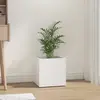 Image de vidaXL Jardinière - Bois d'ingénierie blanc brillant