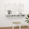 Image de vidaXL Armoire miroir LED - Blanc brillant