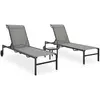 Image de vidaXL Chaises longues et Table - Lot de 2 - Gris