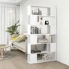 Image de vidaXL Bibliothèque/Séparateur de pièce Blanc bois d'ingénierie