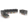 Image de vidaXL Salon de jardin 10 pièces - Gris