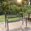 Image de vidaXL Banc de jardin 125 cm Noir