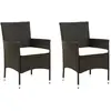 Image de vidaXL Chaises de jardin lot de 2 avec coussins rotin