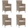 Image de vidaXL Chaises de jardin avec coussins lot de 4 Résine tressée Beige