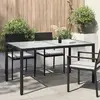 Image de vidaXL Table de jardin 150x90x75 cm - Verre trempé et résine tressée - Noir