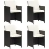 Image de vidaXL Chaises de jardin Résine tressée Noir - Lot de 4