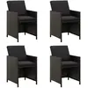 Image de vidaXL Chaises de Jardin avec Coussins - Résine Tressée Noir