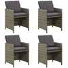 Image de vidaXL Chaises de jardin avec coussins - Lot de 4, Gris