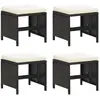 Image de Vidaxl vidaXL Tabourets de jardin lot de 4 Résine tressée Noir