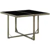 Image de vidaXL Table de jardin 109x107 cm Résine tressée et verre