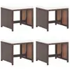 Image de vidaXL Tabourets de jardin lot de 4 - Résine tressée Marron