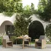 Image de vidaXL Table jardin Beige 109x107 cm Résine