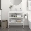 Image de vidaXL Cadre de lavabo salle de bain - Blanc Fer
