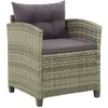 Image de vidaXL Chaise de jardin avec coussins résine tressée - Gris