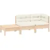 Image de Salon de jardin 3 pcs bois de pin massif - Crème
