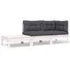 Image de VIDAXL Salon de jardin 3 pcs - Blanc