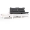 Image de vidaXL Salon de jardin 3 pcs - Blanc