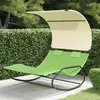 Image de vidaXL Chaise longue double avec auvent