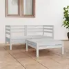 Image de vidaXL Salon de jardin 3 pcs bois de pin blanc