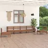 Image de vidaXL Salon de jardin 6 pcs Marron miel