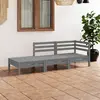 Image de vidaXL Salon de jardin 3 pcs Gris Pin massif