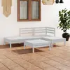 Image de vidaXL Salon de jardin 5 pcs - Blanc