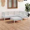 Image de vidaXL Salon de jardin 5 pièces - Blanc
