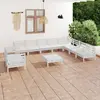 Image de vidaXL Salon de jardin 11 pièces Bois de pin massif Blanc