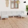Image de vidaXL Salon de jardin 6 pcs - Blanc