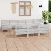 Image de vidaXL Salon de jardin Bois de pin Blanc