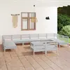 Image de vidaXL Salon de jardin 13 pcs - Blanc