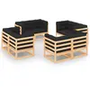 Image de vidaXL Salon de jardin 8 pcs avec coussins anthracite
