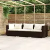 Image de VidaXL Canapé 3 places avec coussins - Marron