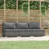 Image de vidaXL Canapé 3 places avec coussins Gris
