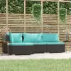 Image de vidaXL Salon de jardin 4 pcs - Noir