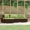 Image de vidaXL Salon de jardin 4 pcs avec coussins résine tressée