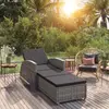 Image de vidaXL Chaise longue en résine tressée