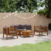 Image de vidaXL Salon de jardin 5 pcs avec coussin - Bois d'acacia solide