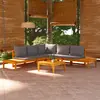 Image de vidaXL Salon de jardin 4 pièces avec coussins - Gris foncé