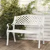 Image de vidaXL Banc de jardin 102 cm Aluminium coulé Blanc