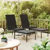 Image de vidaXL Chaises longues avec repose-pied (2 pcs) - Gris