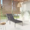 Image de vidaXL Chaise longue Résine tressée avec coussin