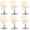 Image de vidaXL Chaises Pivotantes - Lot de 6 Crème Tissu