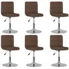 Image de vidaXL - Lot de 6 chaises marron pivotantes