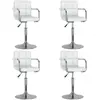Image de vidaXL Chaises Pivotantes Lot de 4 - Blanc Similicuir