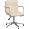 Image de VIDAXL Chaise pivotante - Crème Tissu