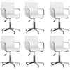 Image de VidaXL Pivotantes Blanc Similicuir
